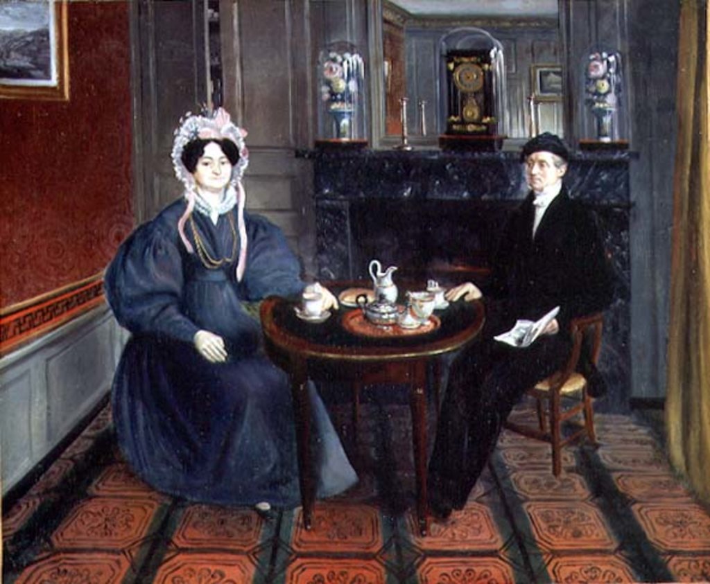 Detail of Couple Having Tea, c.1830 by French School