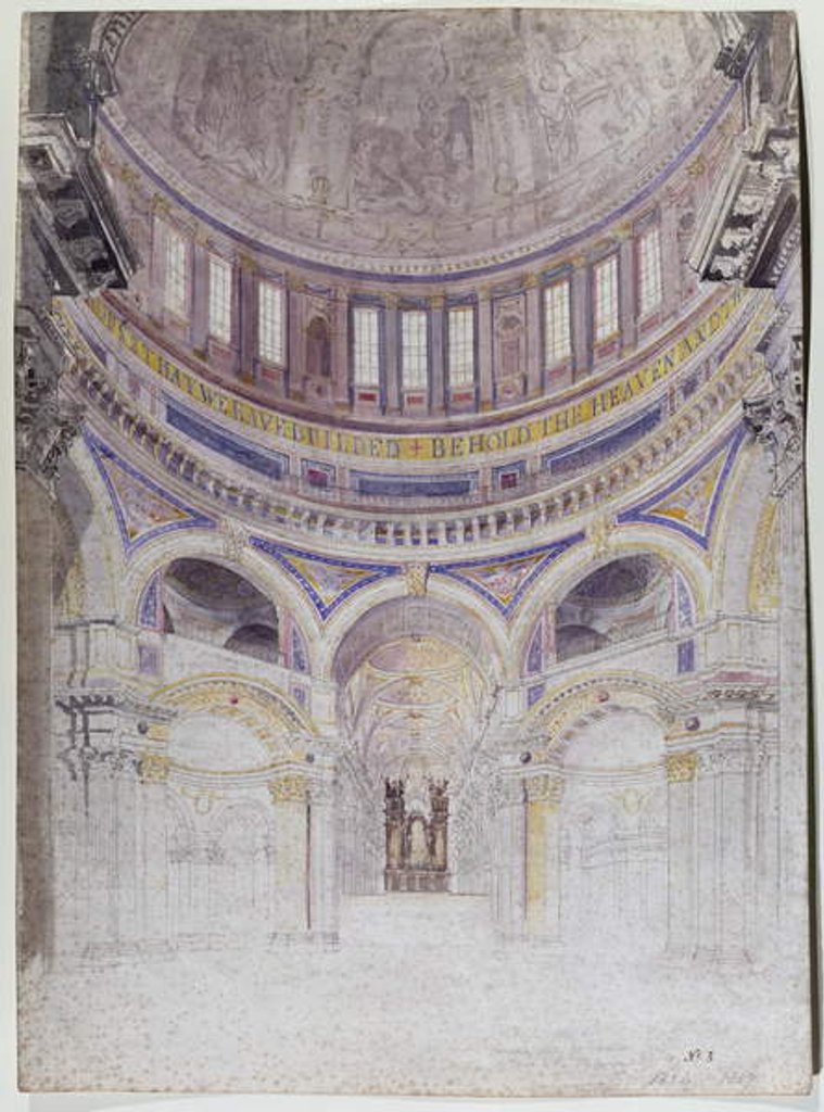 Detail of Early study for the proposed decoration of St. Paul's Cathedral, 1856-57 by Francis Cranmer Penrose