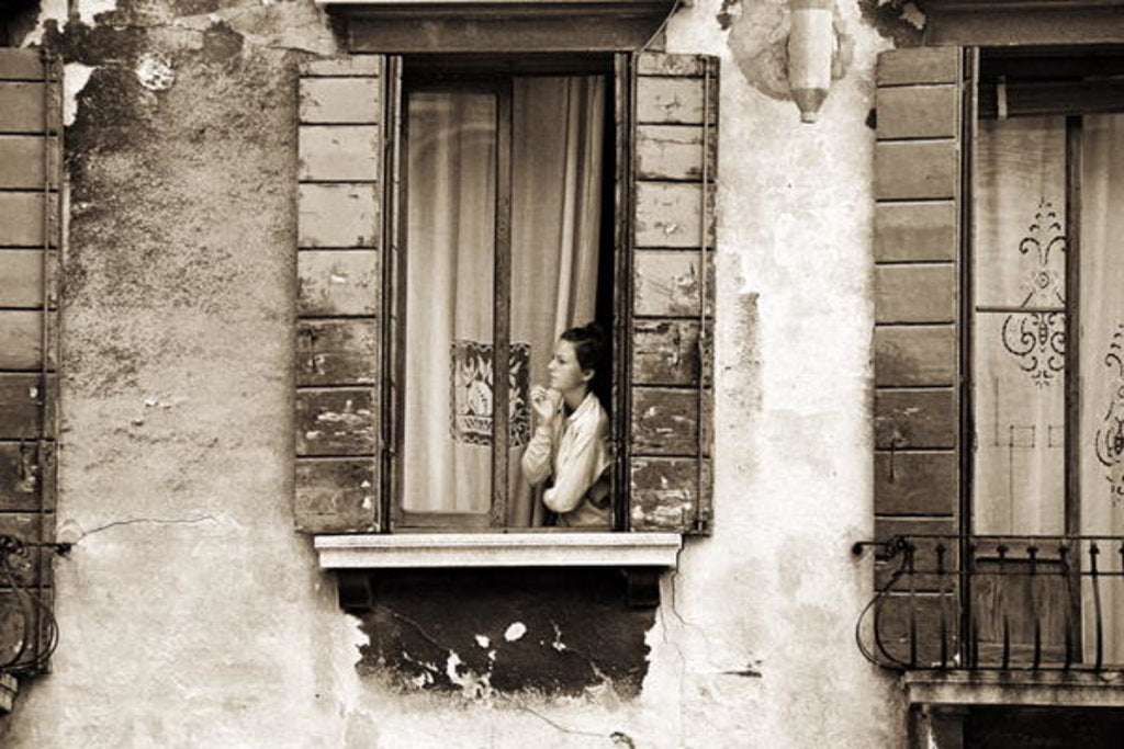 Detail of Woman gazing out of a window contemplating, 2004 by Stephen Spiller