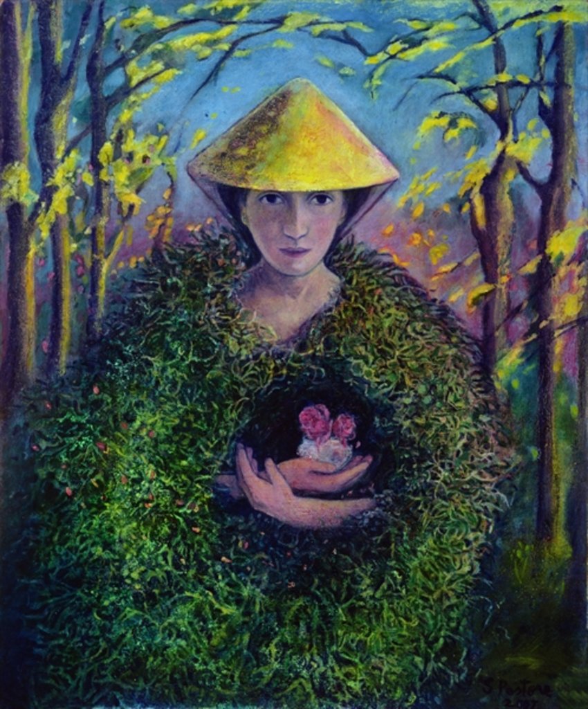 Detail of Brighid of the Green Mantle, 2007 by Silvia Pastore