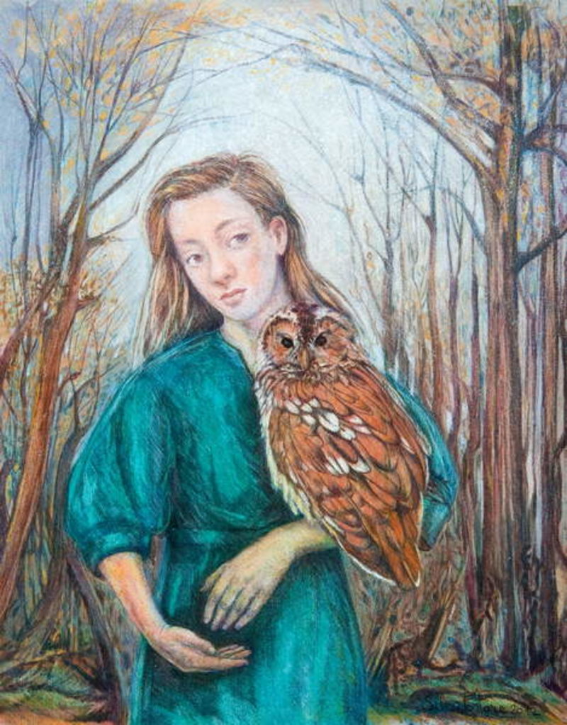 Detail of Girl with Owl, 2012 by Silvia Pastore