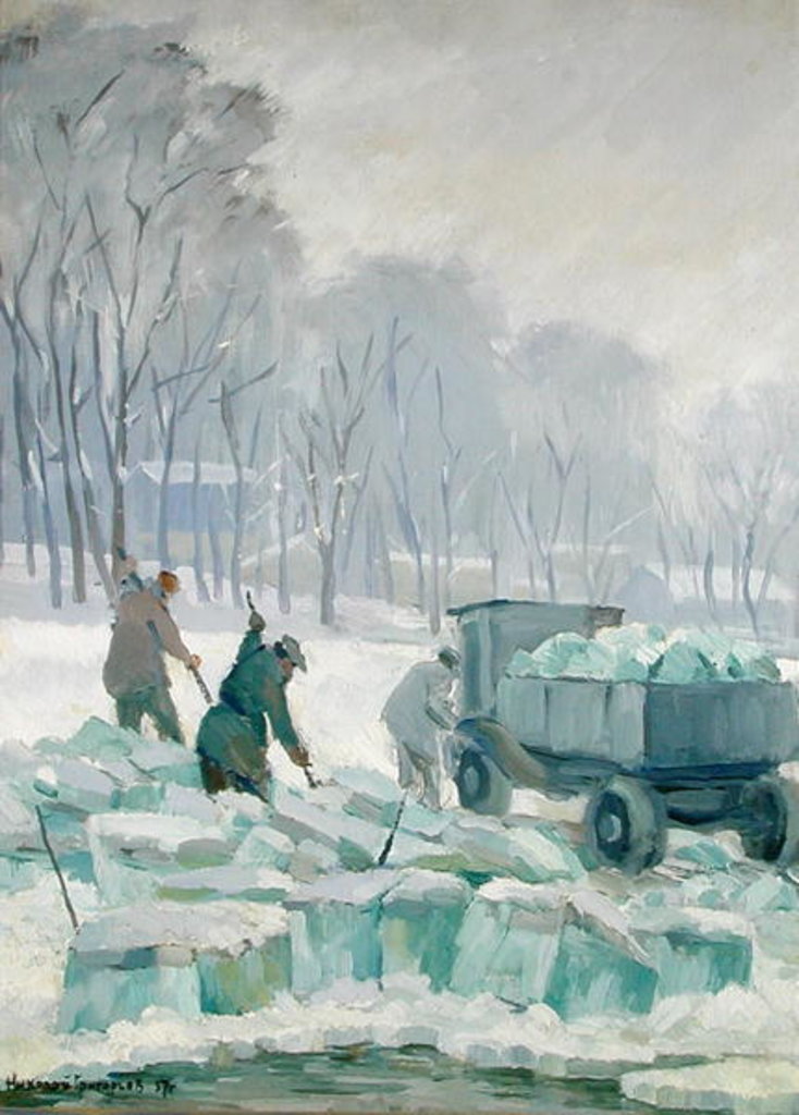 Detail of In Central House, Red Army Park, 1937 by Nikolai Grigoryev