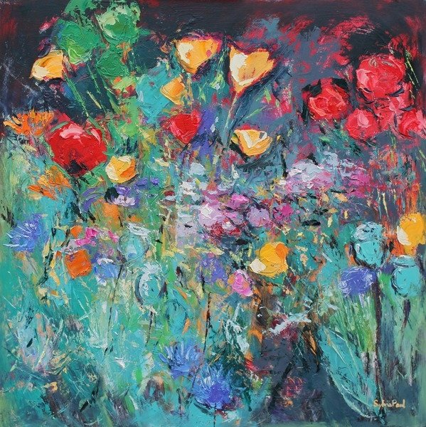 Detail of Poppy Parade, 2015 by Sylvia Paul