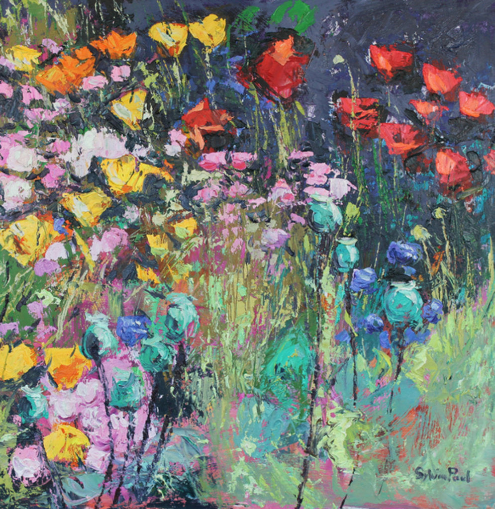 Detail of Summer Meadow Flowers, 2017 by Sylvia Paul