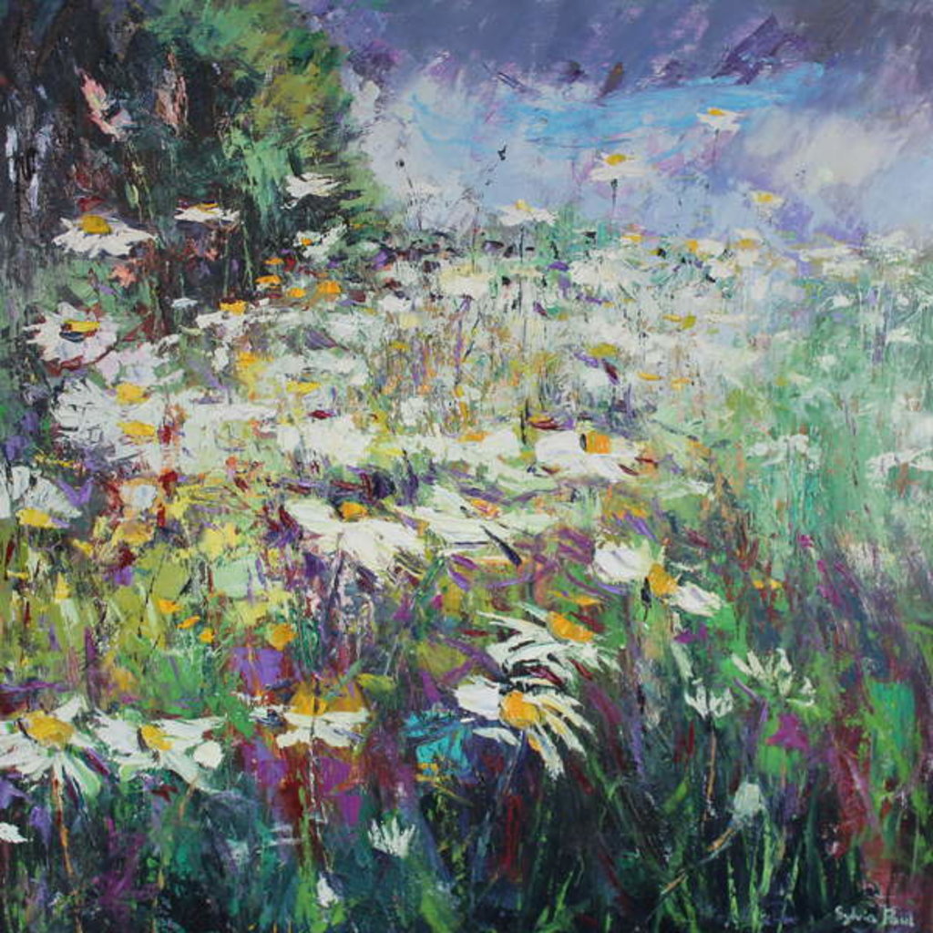 Detail of Daisy Meadow, 2017 by Sylvia Paul