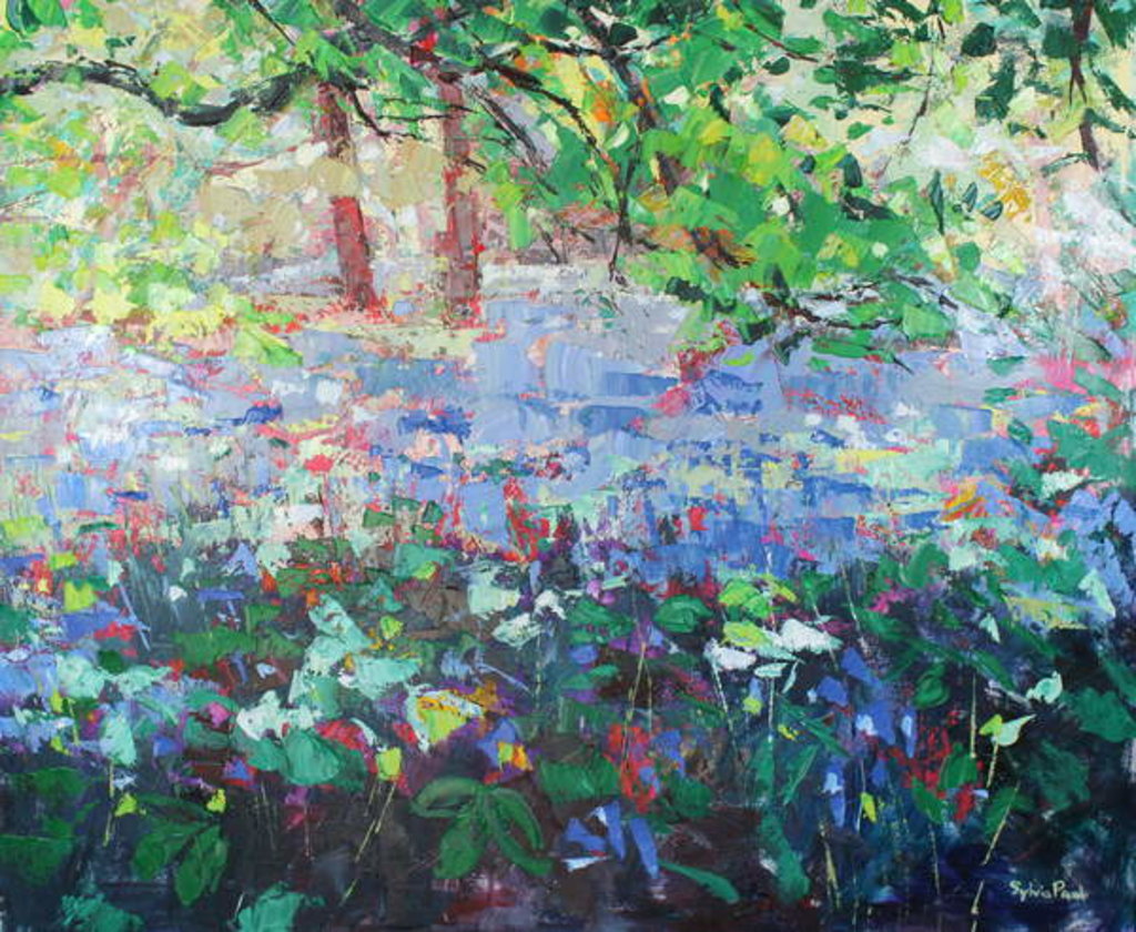 Detail of Carpet of Bluebells, 2018 by Sylvia Paul