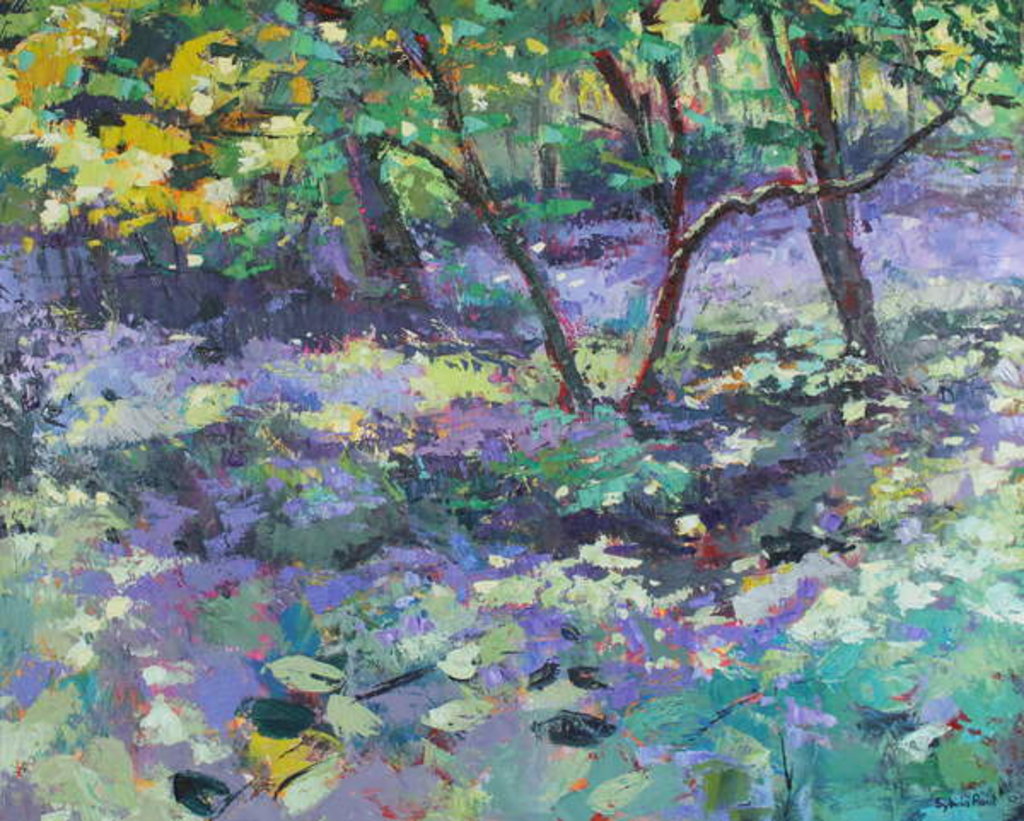 Detail of Bluebell Glade, 2018 by Sylvia Paul