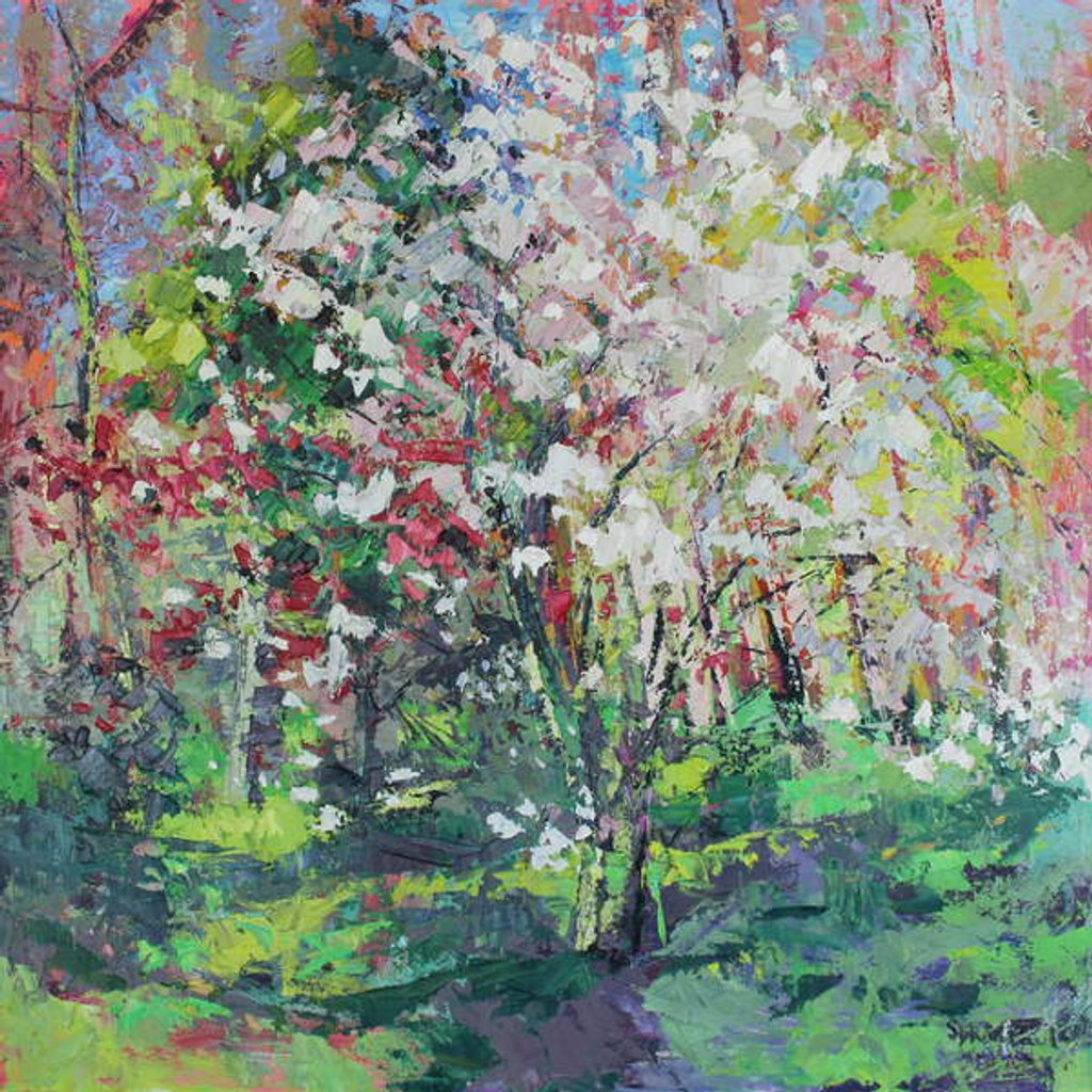 Detail of Blossom in the Wood, 2019 by Sylvia Paul