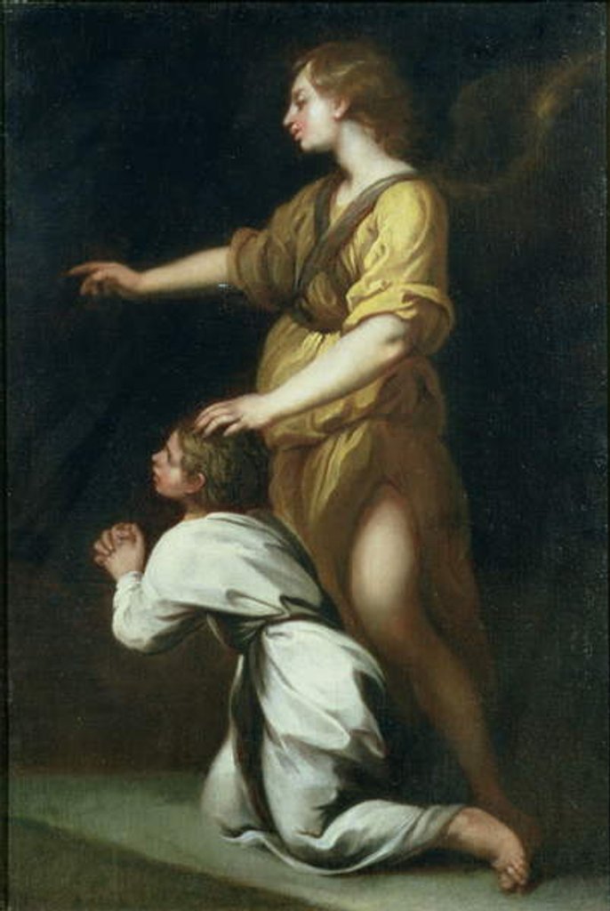 Detail of Guardian Angel by Spanish School