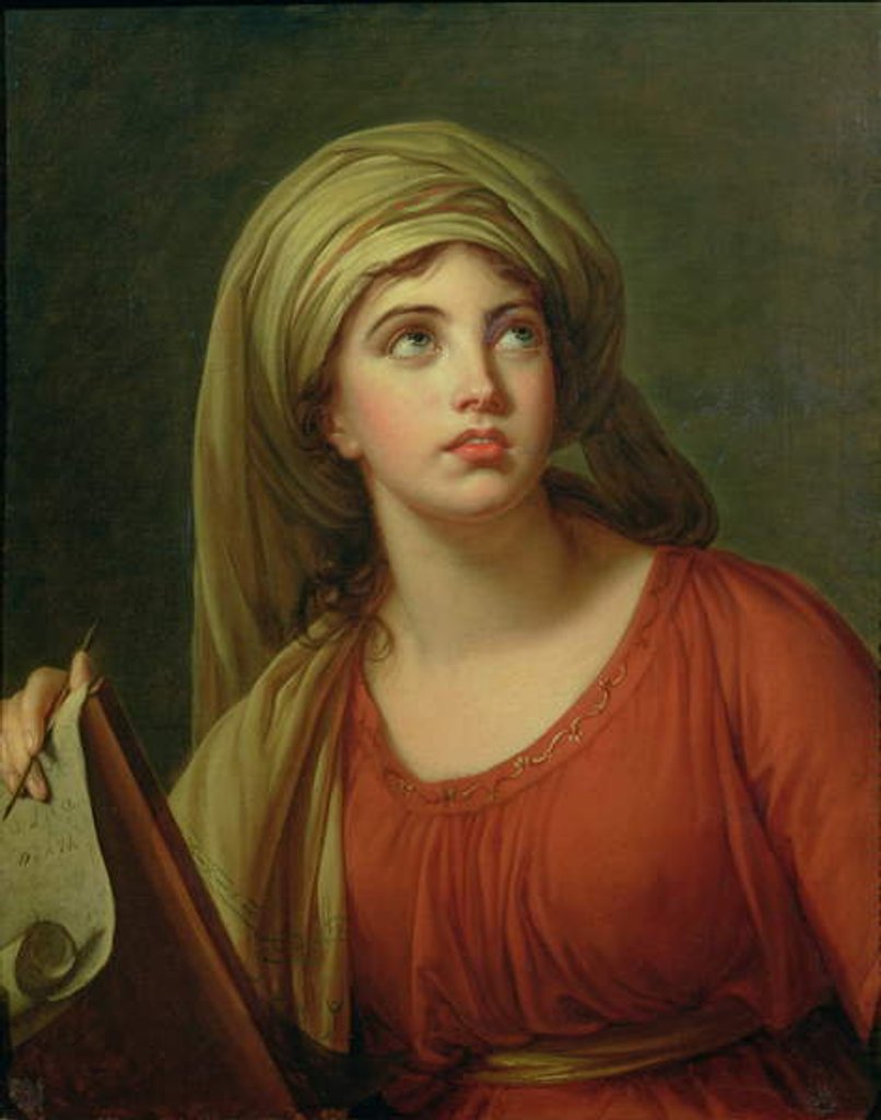 Detail of Portrait of Emma Hart later Lady Hamilton, as a Sibyl, c.1792 by Elisabeth Louise Vigee-Lebrun