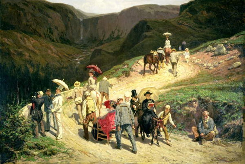Detail of Travellers in Auvergne, 1876 by Konstantin Apollonovich Savitsky