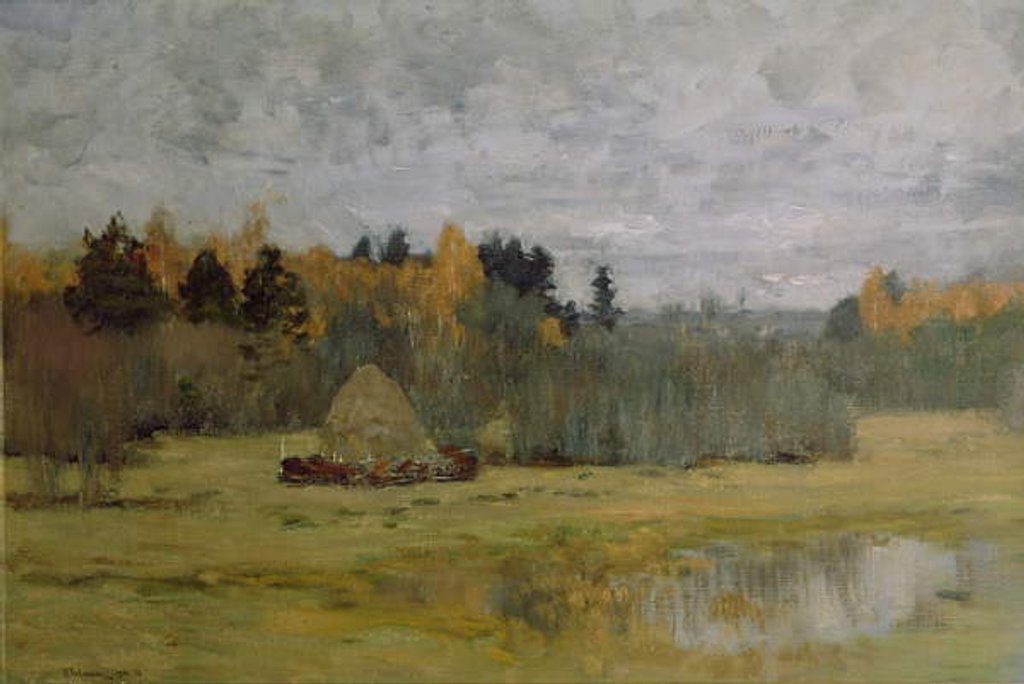 Detail of Late Autumn, 1894-98 by Isaak Ilyich Levitan