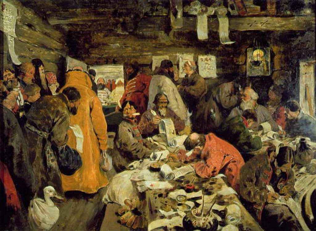 Detail of A Law Office in Muscovite Times, 1907 by Sergej Vasilevic Ivanov
