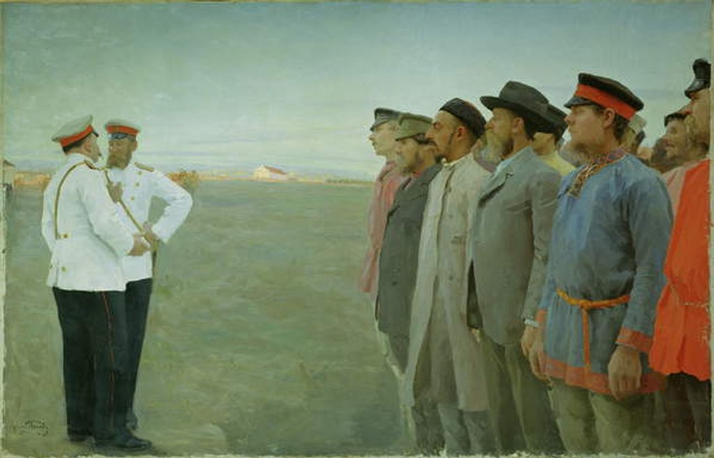 Detail of Mobilised, 1904 by Lukjan Vasilievich Popov