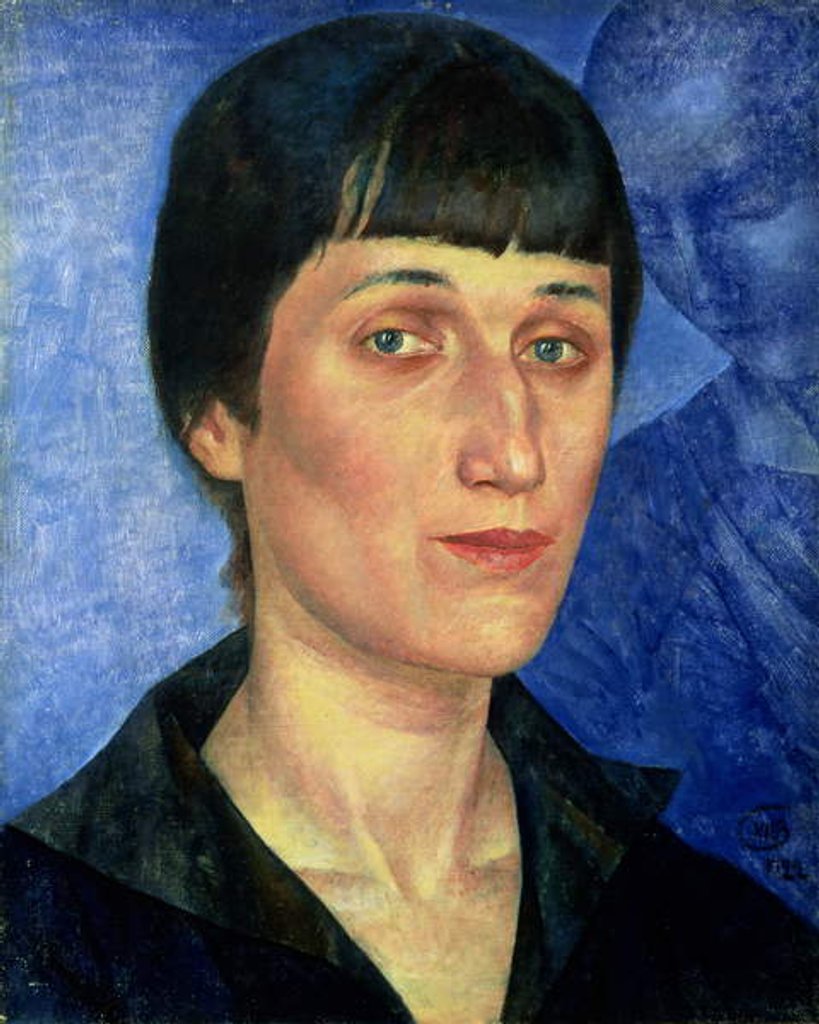 Detail of Portrait of Anna Akhmatova 1922 by Kuzma Sergeevich Petrov-Vodkin