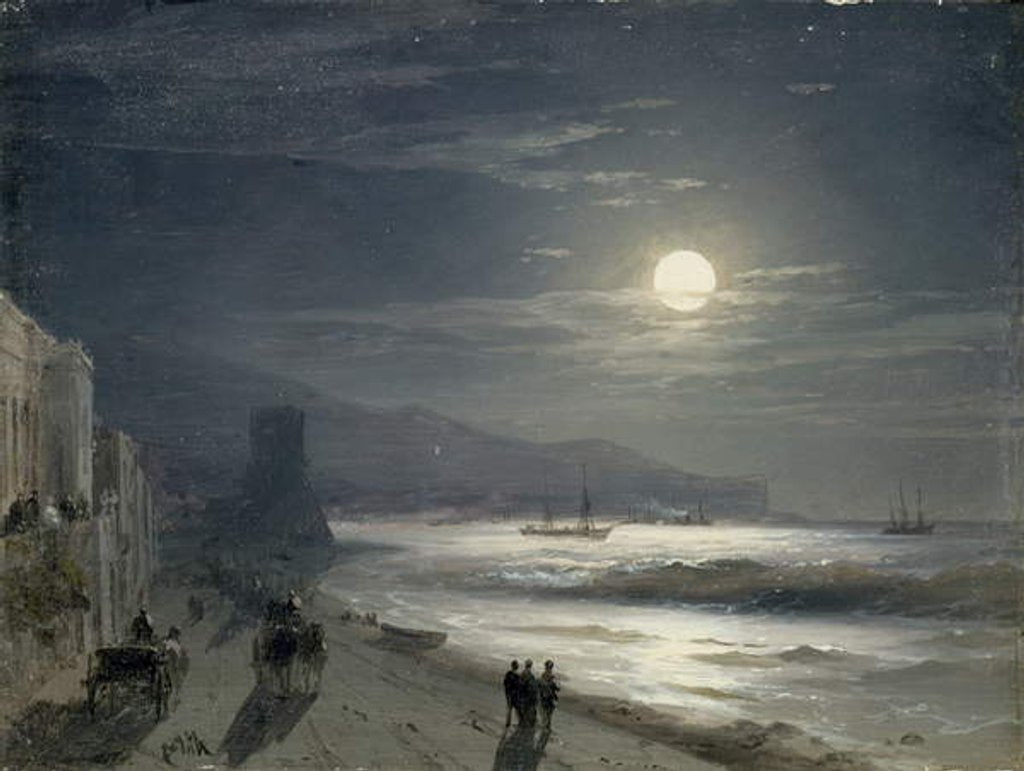 Detail of Moon Night, 1885 by Ivan Konstantinovich Aivazovsky
