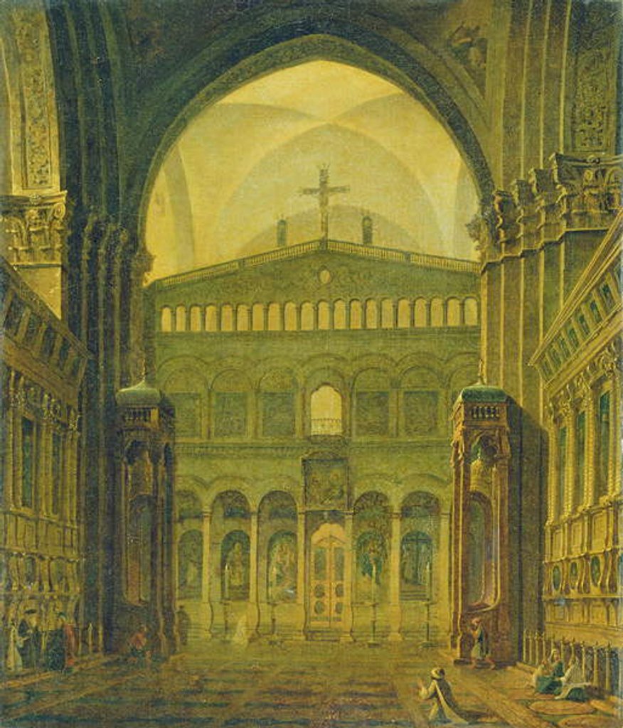 Detail of Inner View of the Temple in Jerusalem, 1821 by Maksim Nikiforovich Vorobiev