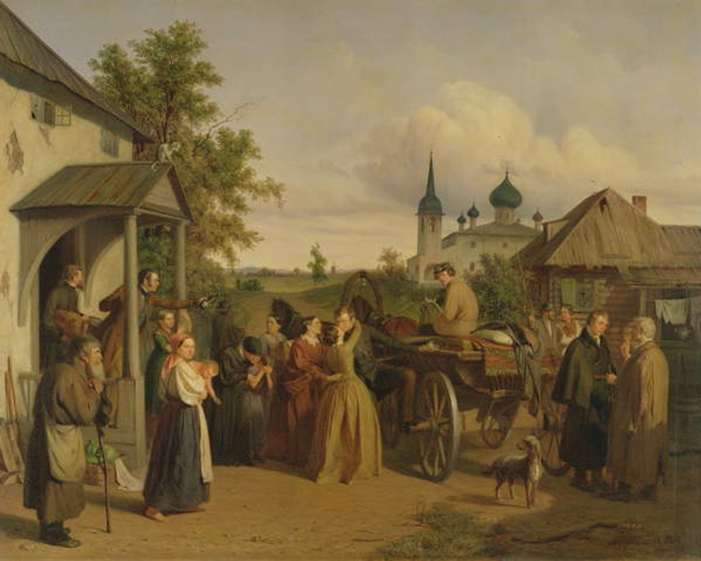 Detail of The Departure, 1850 by Aleksei Filippovich Chernyshev