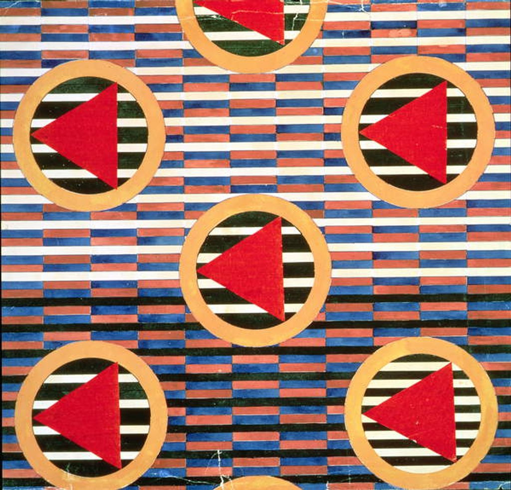 Detail of Red Triangles in Circles by Lyubov Sergeevna Popova