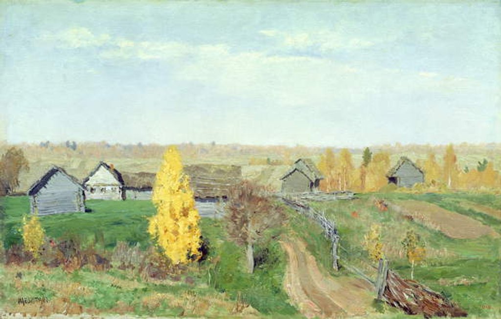 Detail of Golden Autumn in the Village, 1889 by Isaak Ilyich Levitan