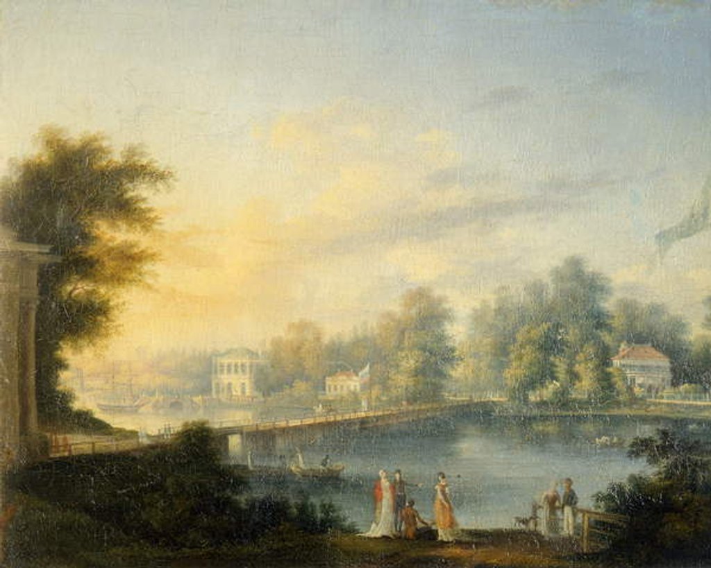 Detail of View of the Bol'shaya Neva and the Stroganov Dacha, 1804 by Semen Fedorovich Shchedrin