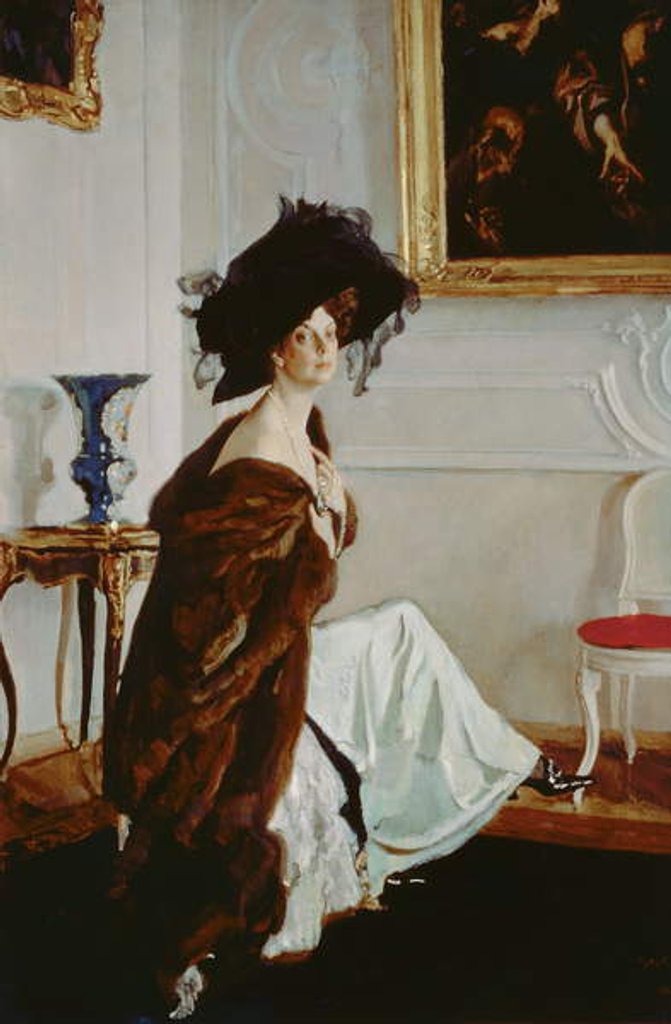 Detail of Portrait of Princess Olga Konstantinovna Orlova 1911 by Valentin Aleksandrovich Serov