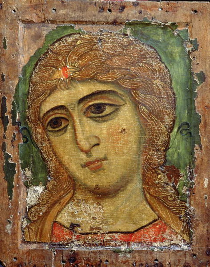 Detail of Archangel Gabriel Russian icon, 12th century by School Russian