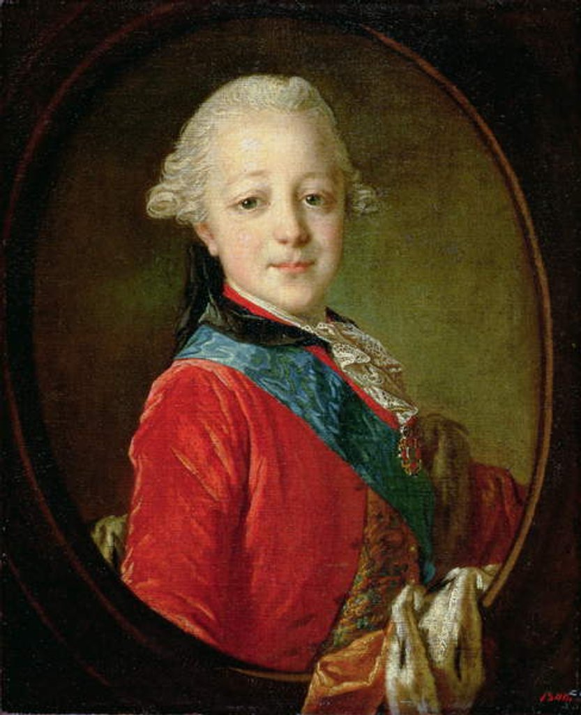 Detail of Portrait of Pavel Petrovich 1761 by Fedor Stepanovich Rokotov