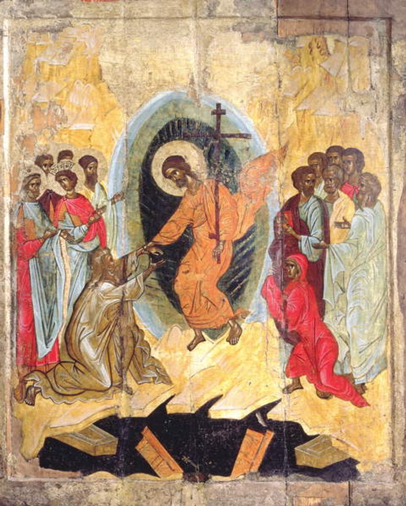 Detail of Christ's Descent into Hell, Russian icon, Novgorod School, late 14th century by Russian School