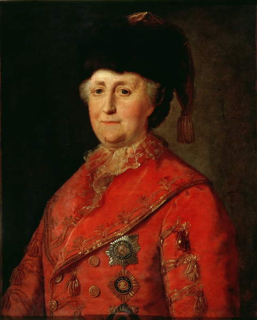 Detail of Portrait of Catherine II the Great in a Travelling Costume, 1787 by Mikhail Shibanov