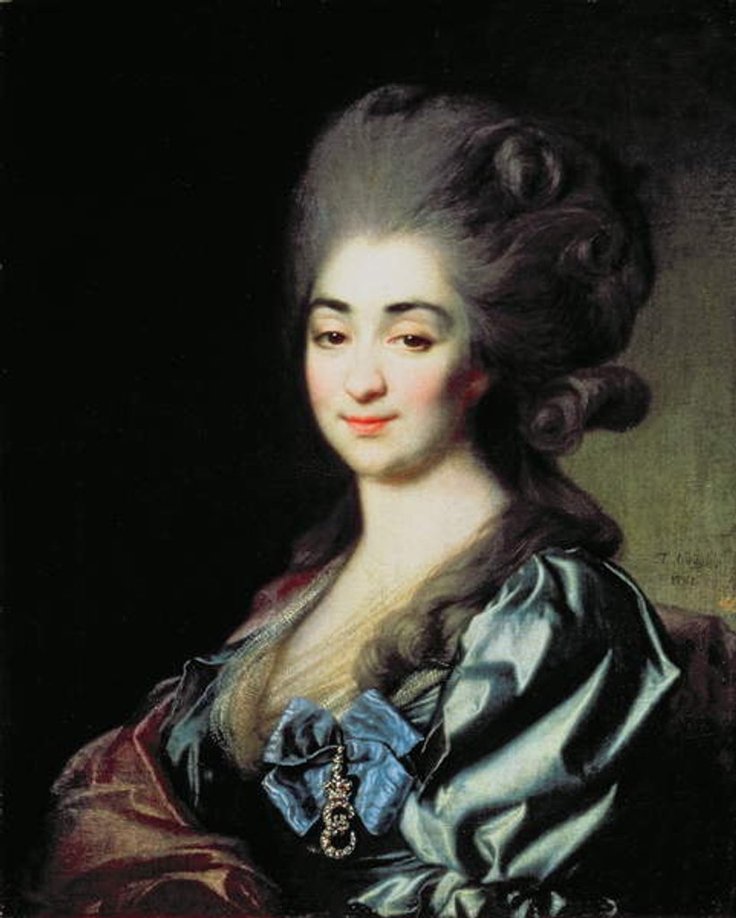 Detail of Portrait of Princess Praskovia Nikolayevna Repnina 1781 by Dmitri Grigor'evich Levitsky