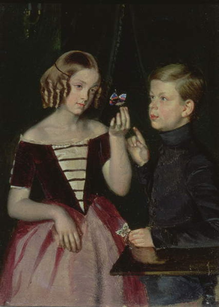 Detail of Portrait of Olga Ivanovna and Fedor Ivanov 1851 by Pavel Andreevich Fedotov
