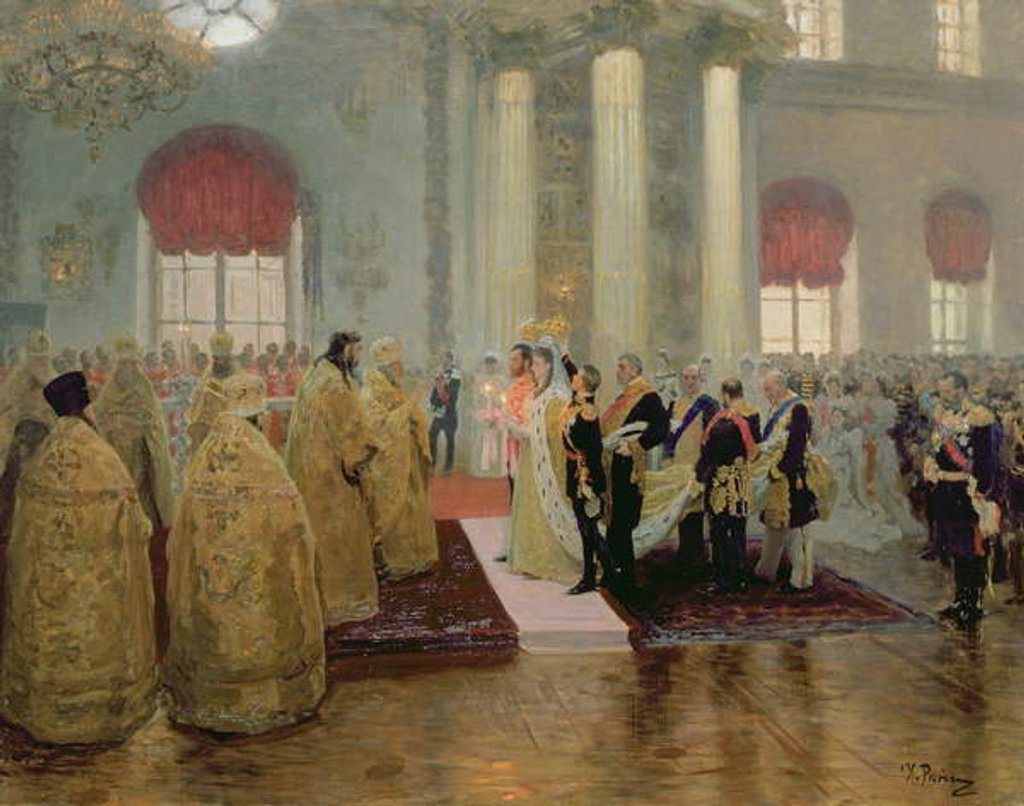 Detail of The Marriage of Tsar Nicholas II and Alexandra Feodorovna 1894 by Ilya Efimovich Repin