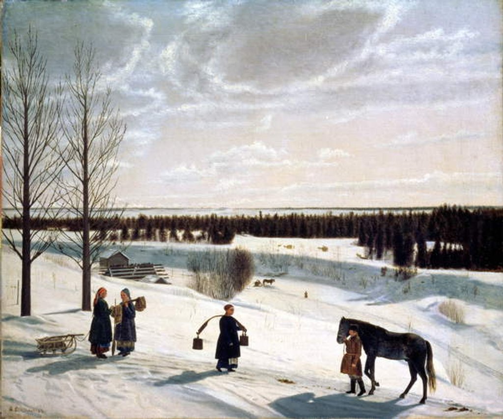 Detail of Winter Landscape, or Russian Winter, 1827 by Nikifor Stepanovich Krylov