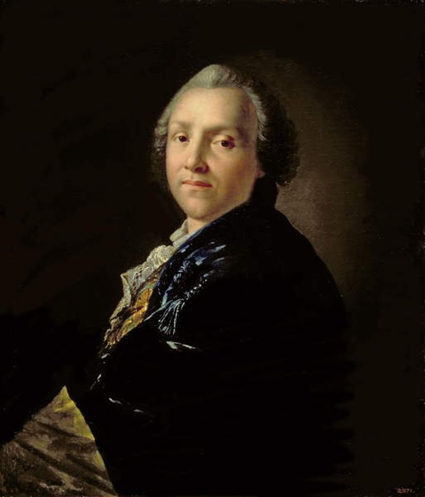 Detail of Portrait of Aleksandr Petrovich Sumarokov 1760 by Anton Pavlovich Losenko