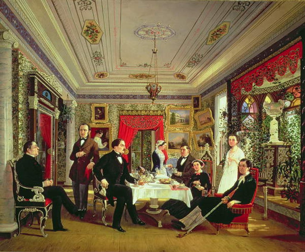 Detail of At the Tea Table by Alexei Yakovlevich Voloskov