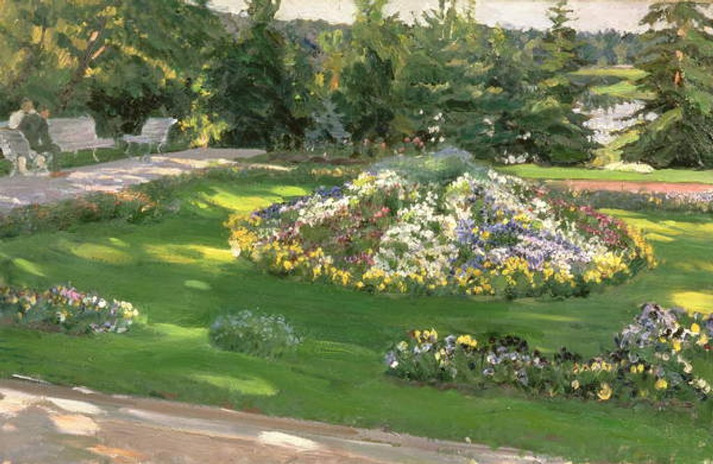 Detail of The Flower Bed by Sergei Arsenevich Vinogradov