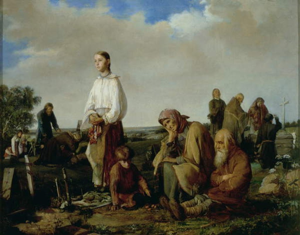 Detail of The Wake at the Cemetery, 1865 by Aleksei Ivanovich Korzukhin