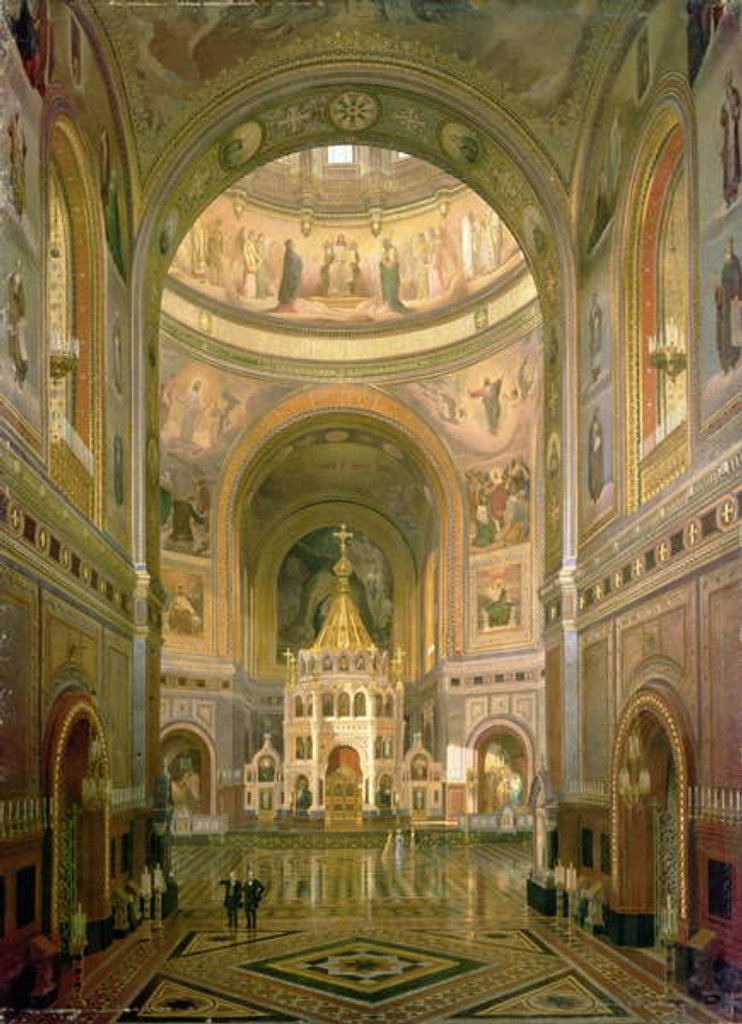 Detail of Interior of the Church of Christ the Saviour in Moscow, 1883 by Fedor Andreevich Klages