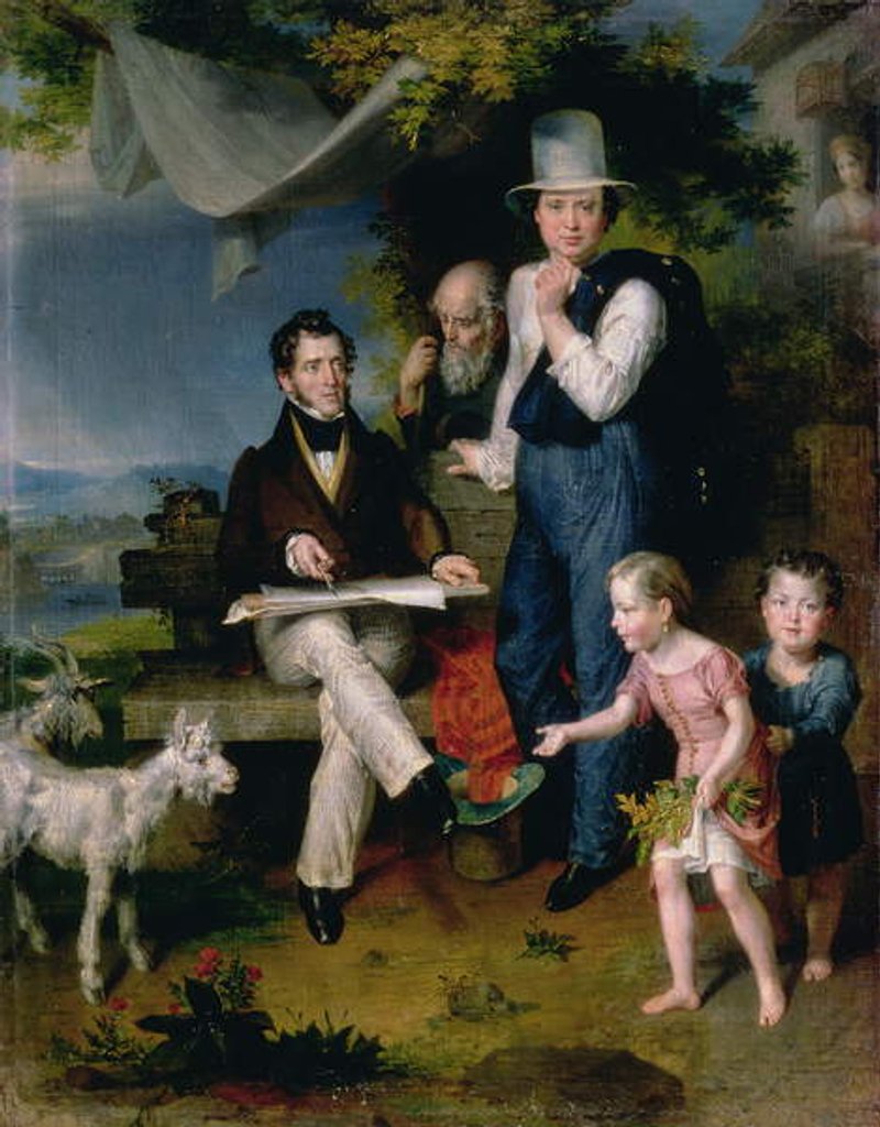 Detail of Group Portrait including the artist George Dawe and a self portrait, 1834 by Vasili Aleksandrovich Golike