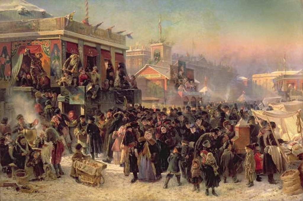 Detail of Fair Booths on Admiralty Square, St. Petersburg, 1869 by Konstantin Egorovich Makovsky
