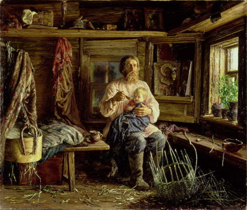 Detail of The Blind Husband, 1884 by Vasili Maksimovich Maksimov