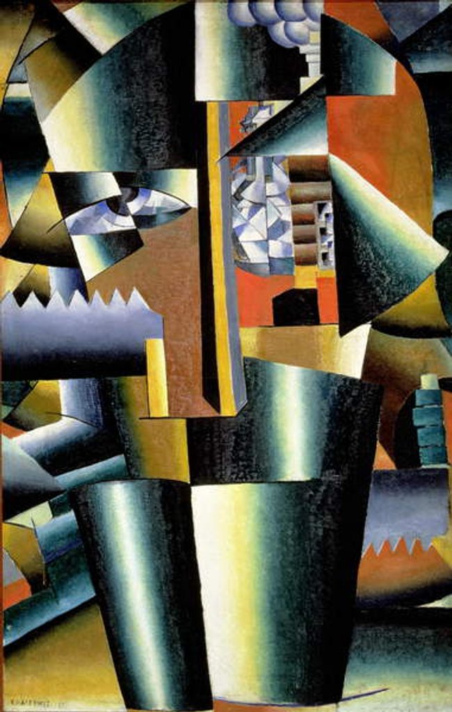 Detail of Portrait of the Artist Ivan Vasilievich Klyun as a Builder, 1911 by Kazimir Severinovich Malevich