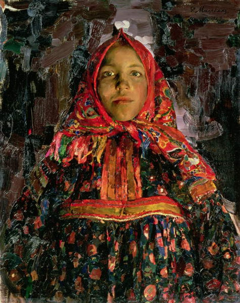 Detail of Verka, 1913 by Filipp Andreevic Maljavin