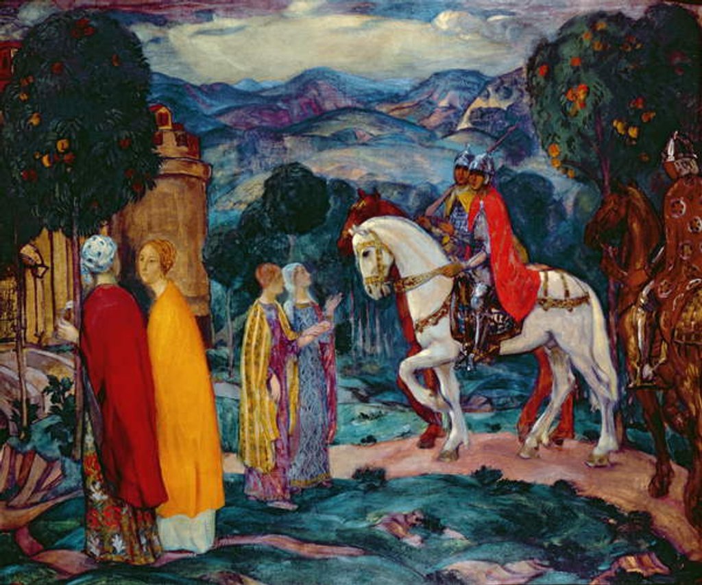 Detail of The Meeting, 1913 by Pavel Semenovich Naumov