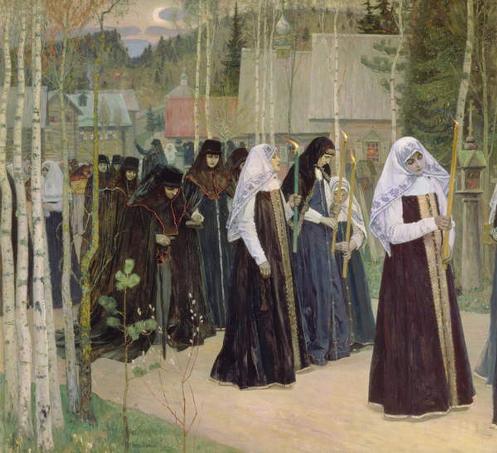 Detail of The Taking of the Veil, 1898 by Mikhail Vasilievich Nesterov