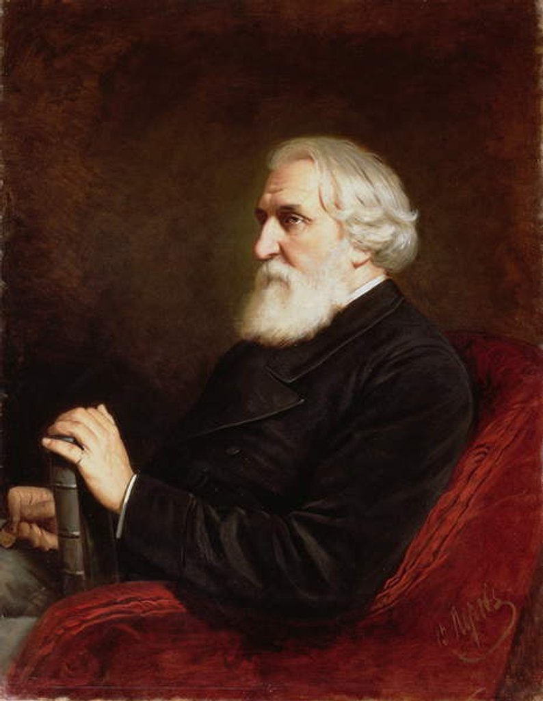 Detail of Portrait of Ivan Sergeevich Turgenev 1872 by Vasili Grigorevich Perov