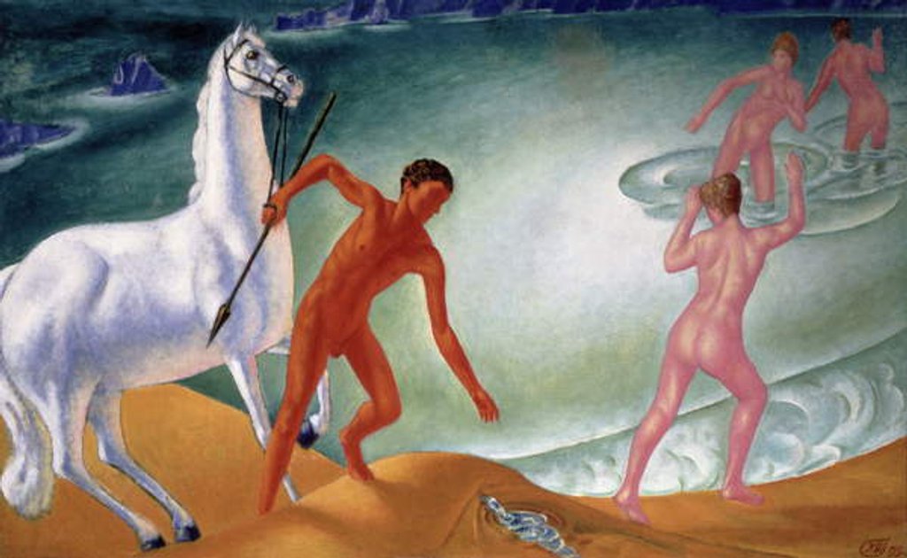 Detail of The Thirsty Warrior, 1915 by Kuzma Sergeevich Petrov-Vodkin