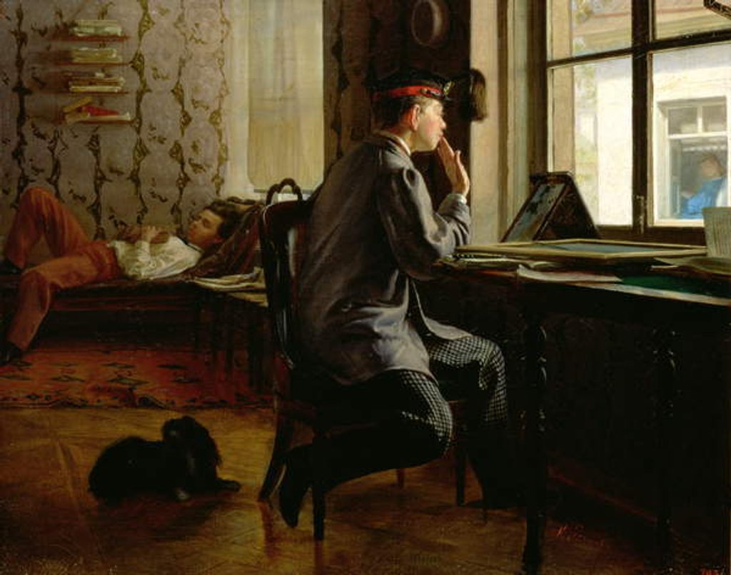Detail of Preparing for Examinations, 1864 by Ilya Efimovich Repin