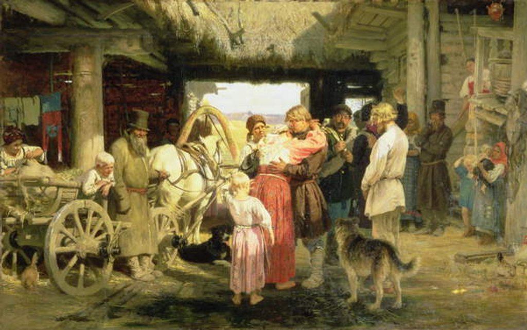 Detail of The Leave-Taking of the New Recruit, 1879 by Ilya Efimovich Repin